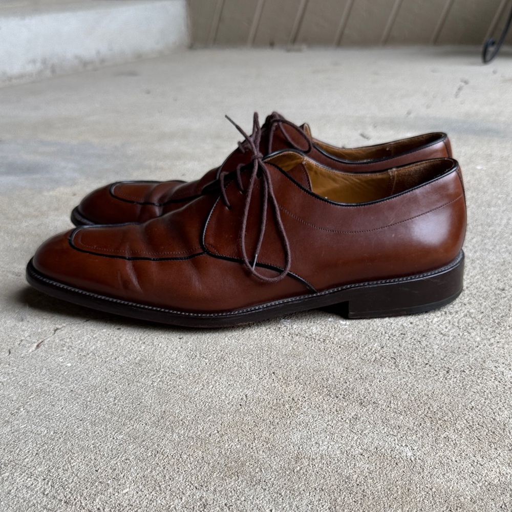 Mezlan mens 11.5 M brown leather Palmetto oxford luxury dress shoes EUC
